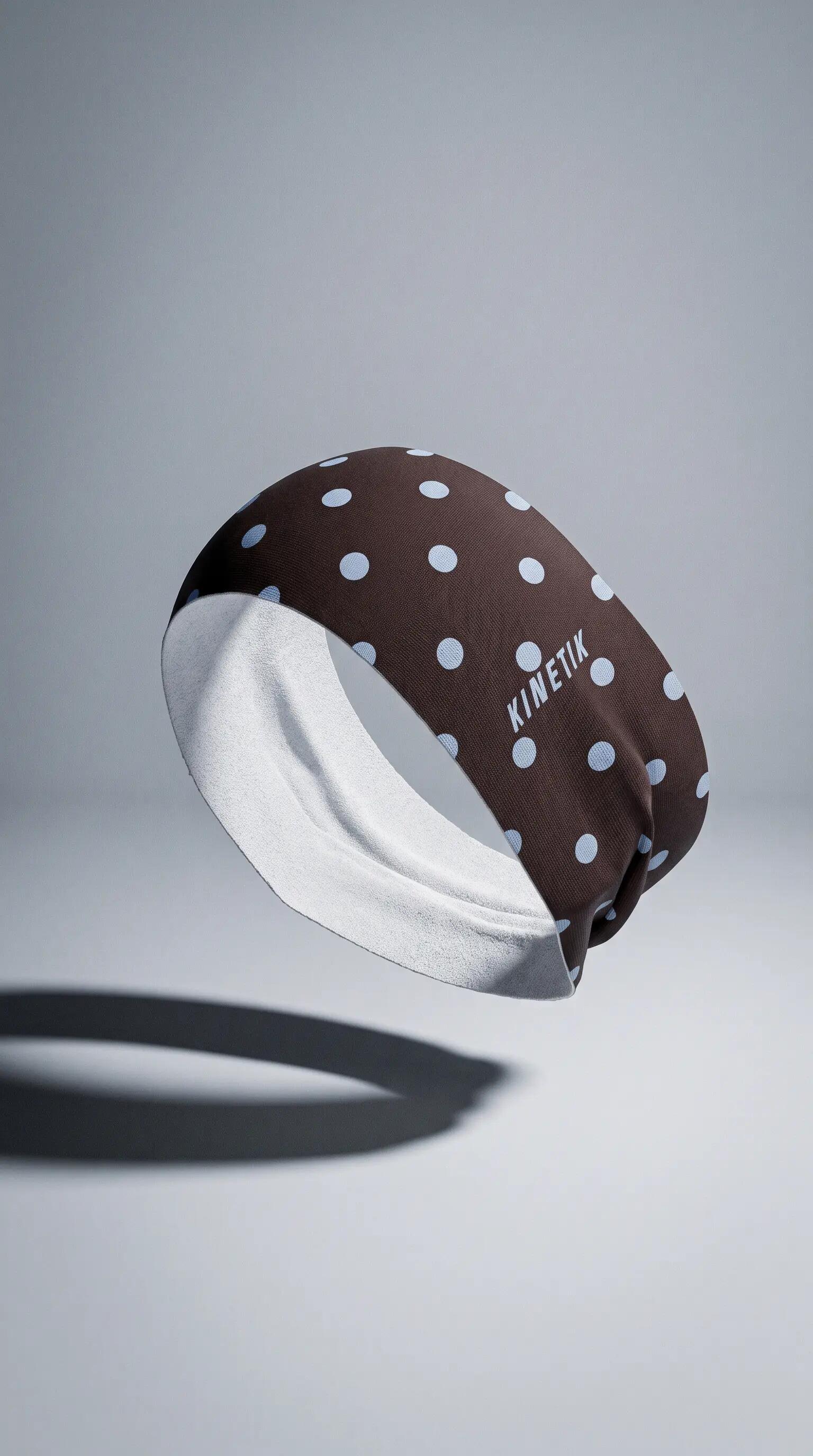 HEADBAND RETRO DOTY CHOCOLATE BLUEBERRY 2/7