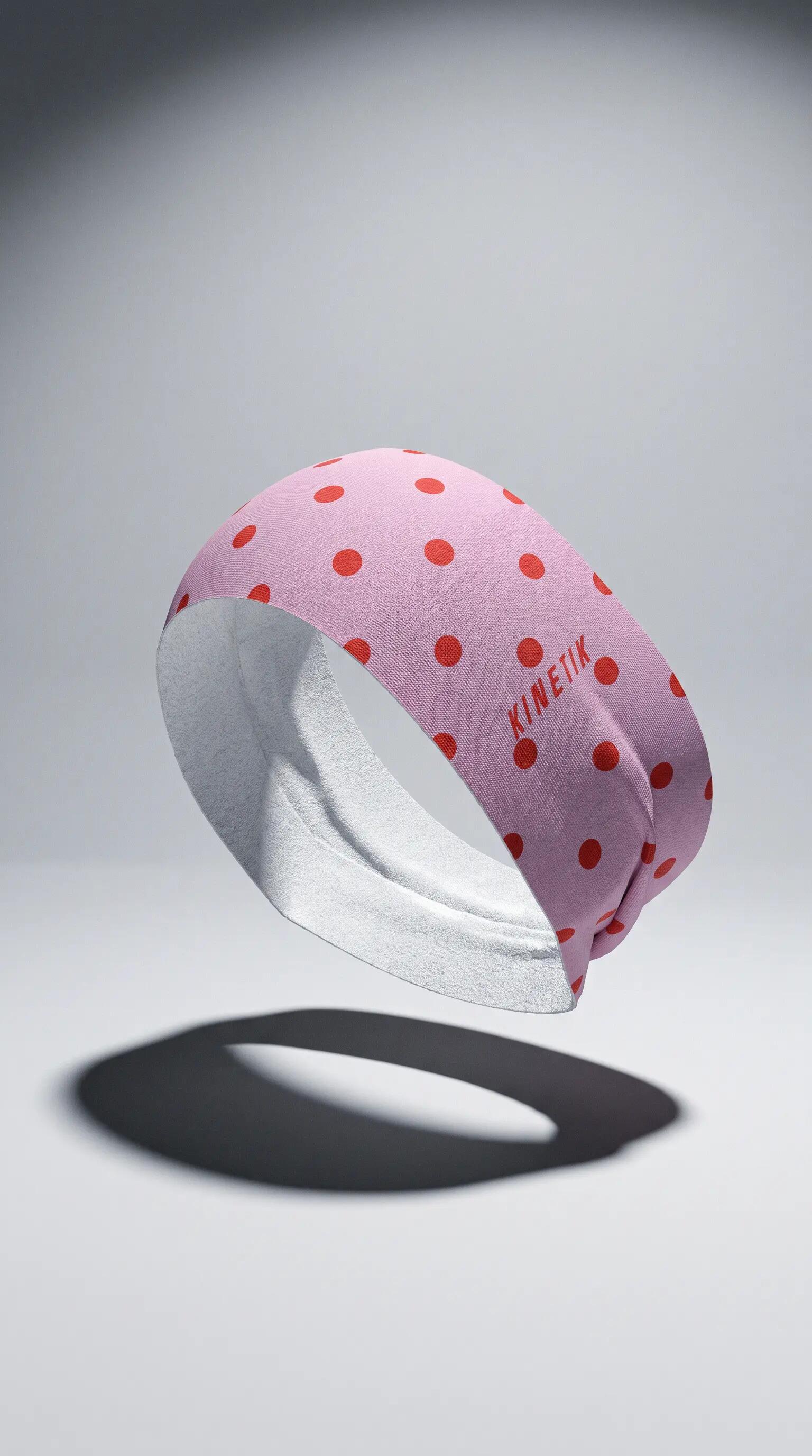 HEADBAND RETRO DOTY CORAL ROSE 2/7