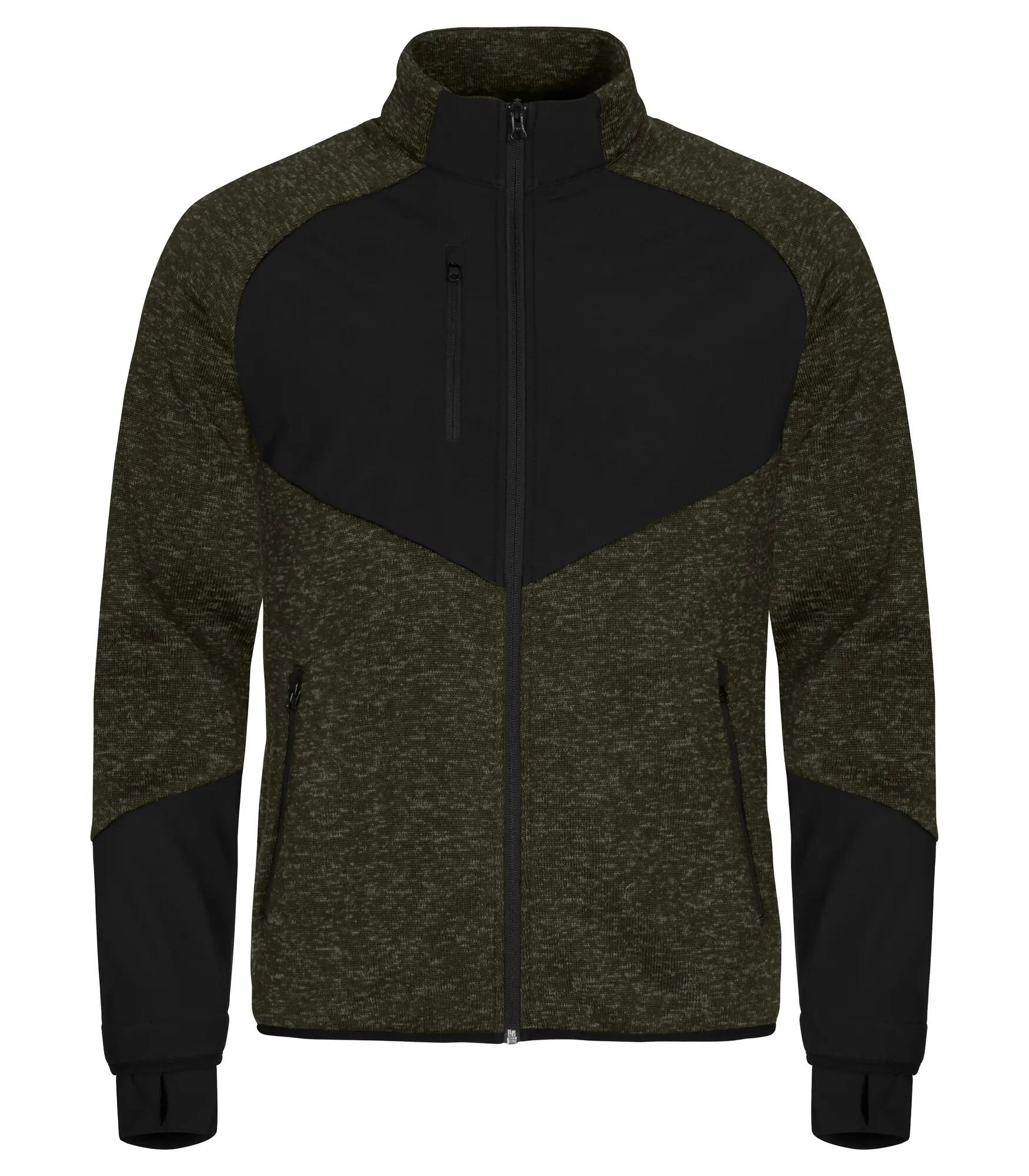clique Haines Fleecejacke mit Softshell-Einsätzen - Warm – Fog green 1/5