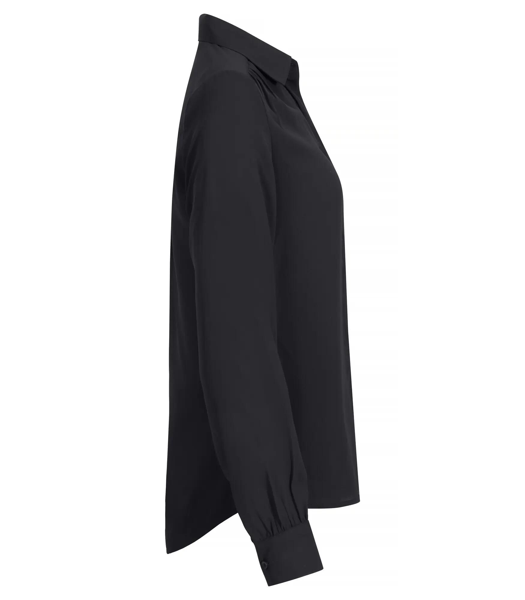 clique damesblouse Libby van polyester zwart – licht en semi-transparant – Black 4/4