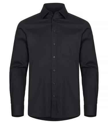 clique Stretch Shirt L/S – Stretch-Hemd Langarm in Schwarz – Black