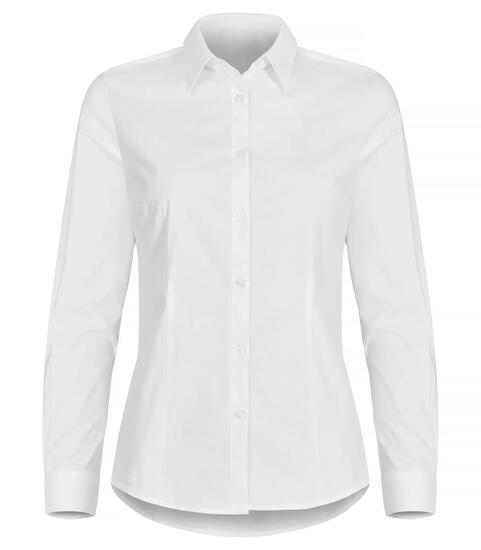 clique Stretch Shirt L/S Women - Stretch-Hemd Langarm, Weiß – White
