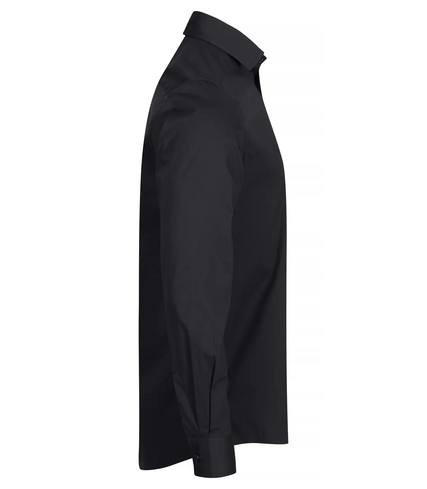 clique Stretch Shirt L/S camisa stretch manga longa Regular Fit – Black 4/4