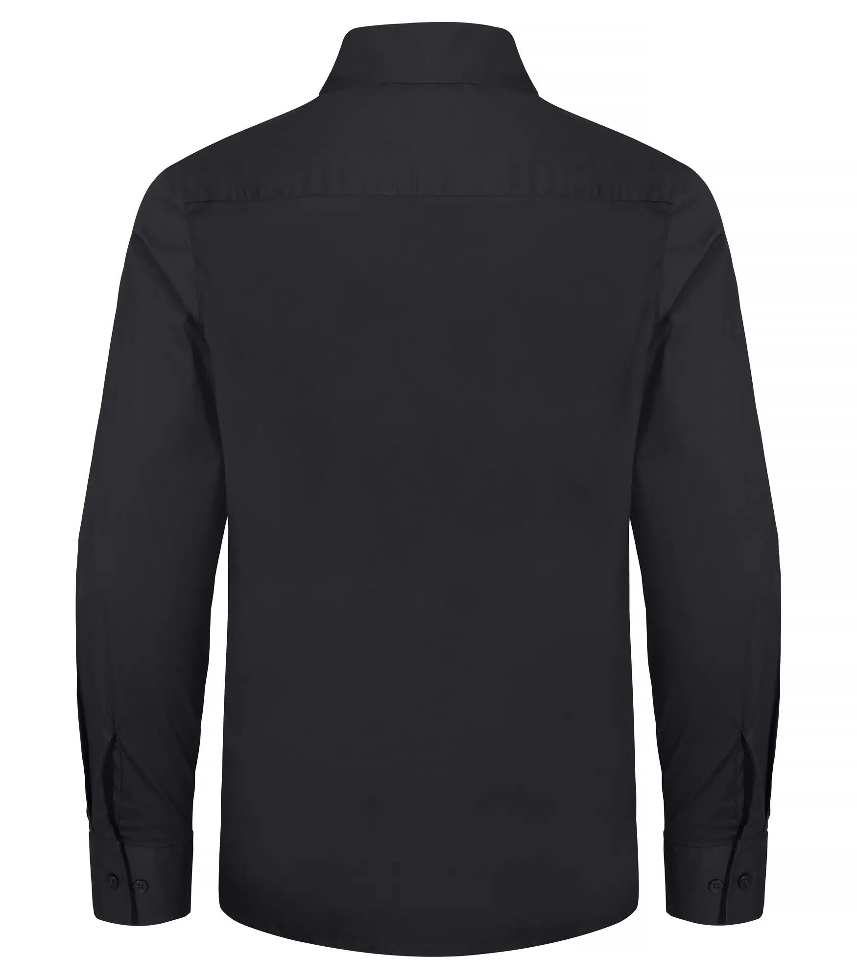 clique Stretch Shirt L/S camisa stretch manga longa Regular Fit – Black 2/4