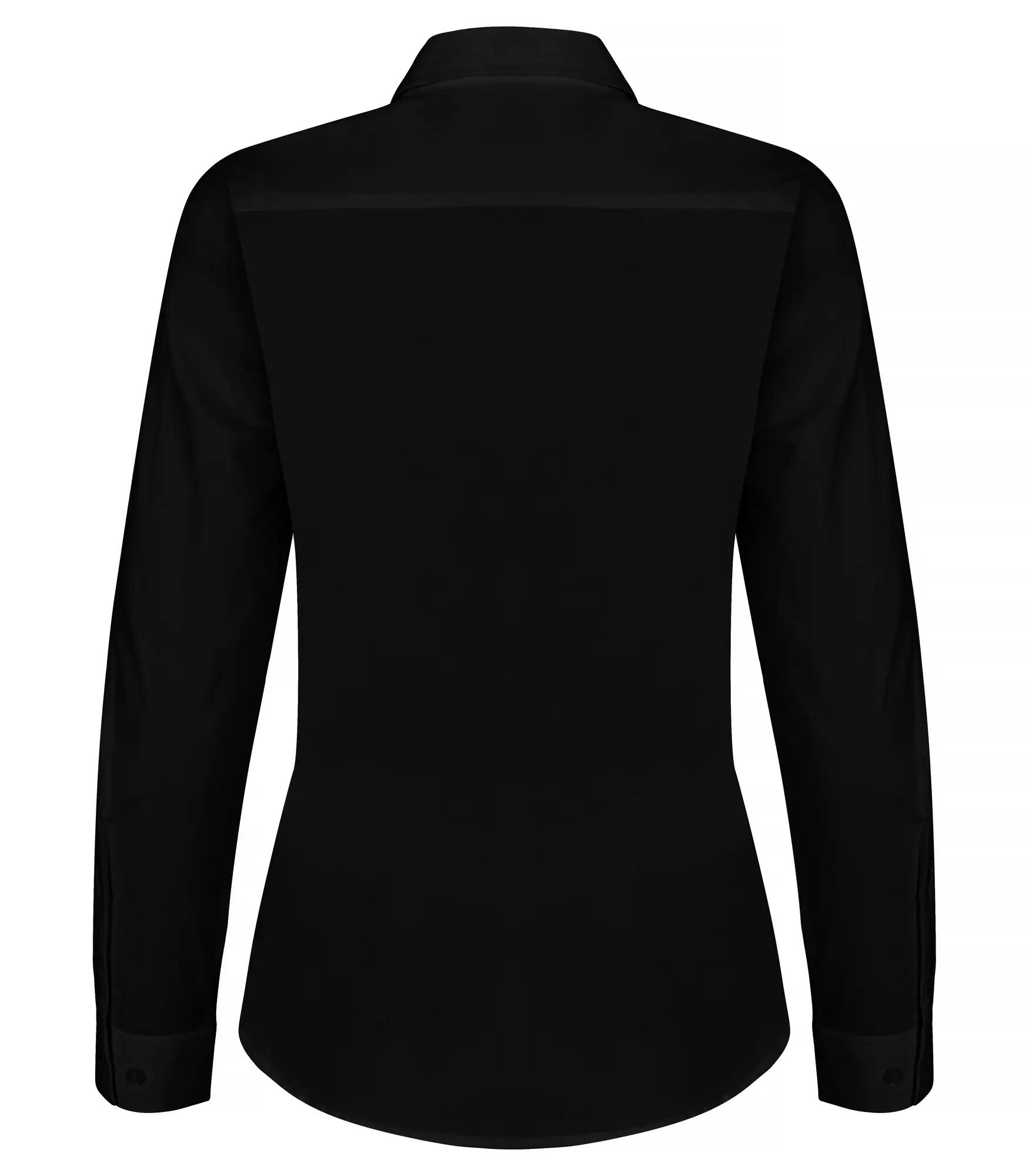 clique Stretch Shirt L/S Women camisa manga larga elástica de algodón – Black 3/4