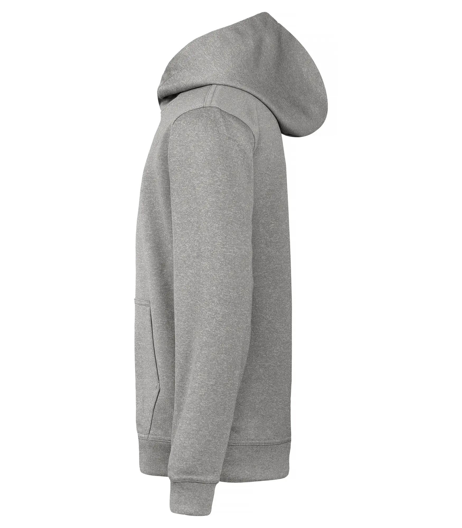 clique Basic Active Hoody Junior – 100% spun dyed polyester, Grey Melange 3/4