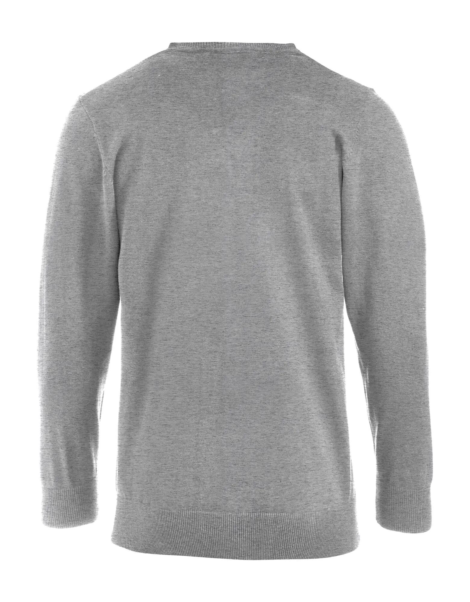 clique Pull col V Aston en coton 100% gris chiné – grey melange 2/4
