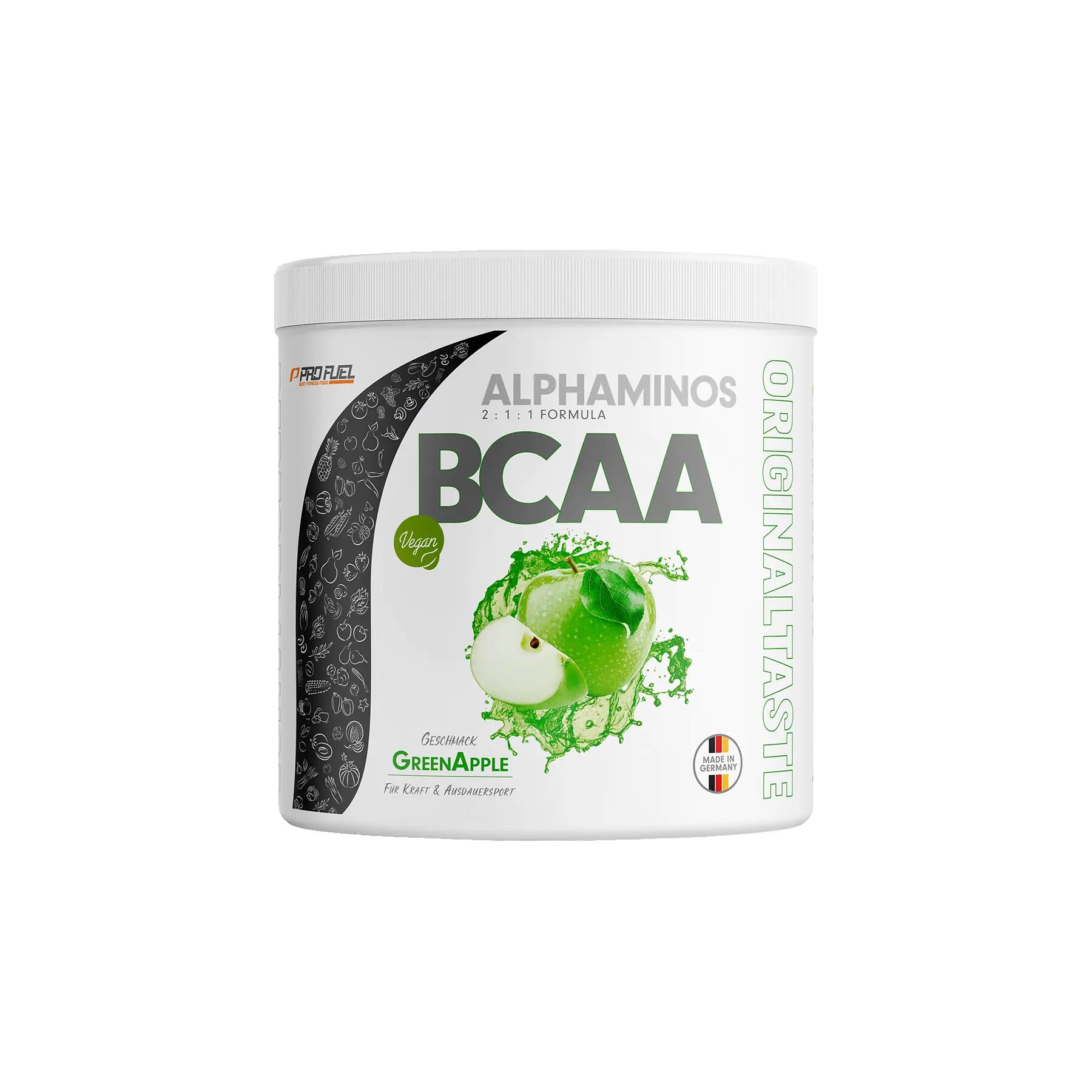 PROFUEL Alphaminos BCAA Powder, Vegan, 2:1:1, Green Apple, 300 g 2/2