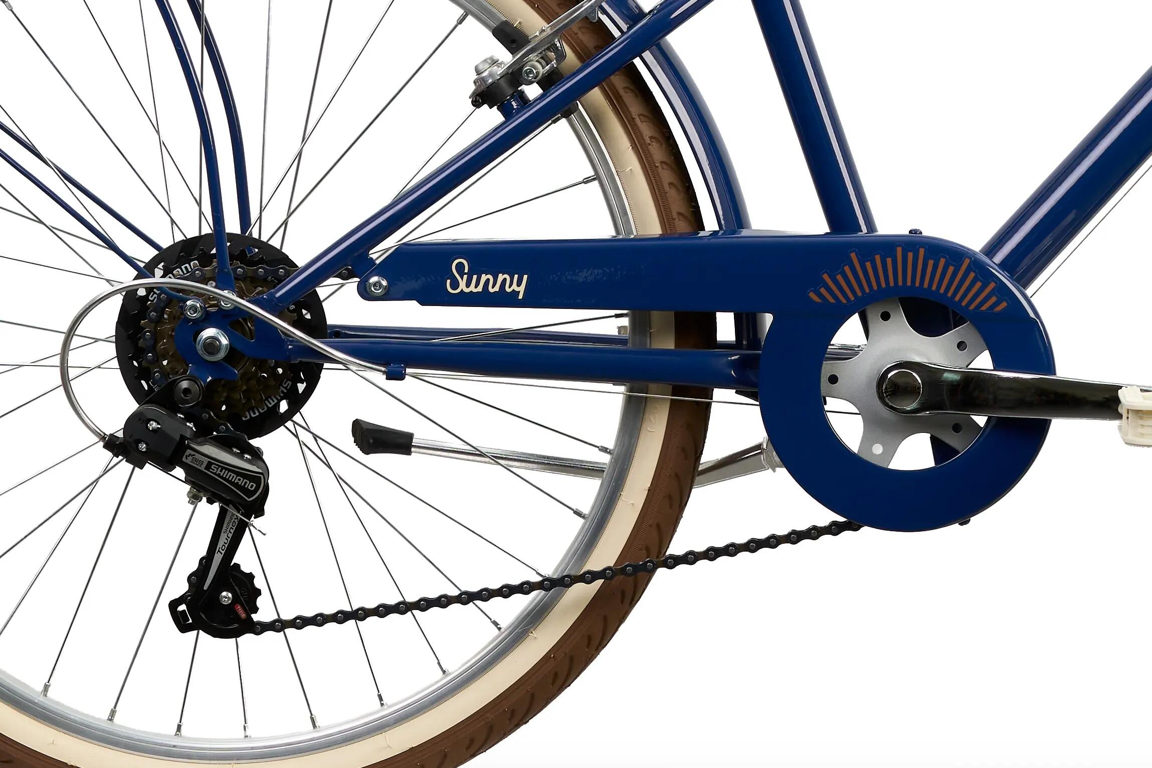 Rower Dziecięcy SUNNY 24" z Bagażnikiem 6 biegów Shimano Granatowy 4/6