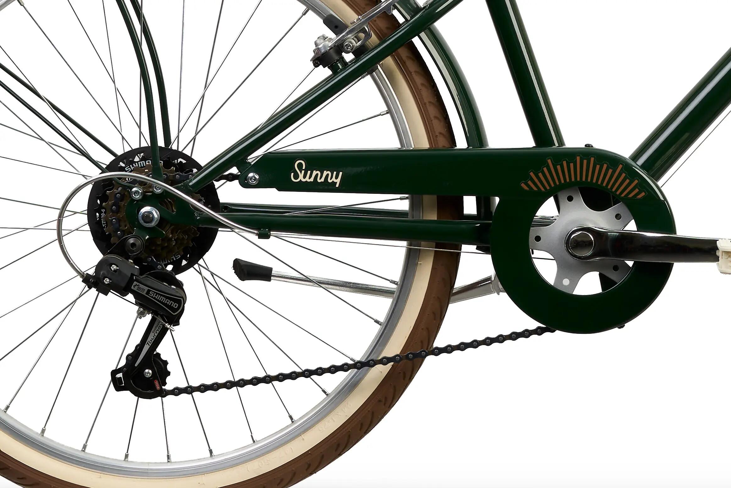 Rower Dziecięcy SUNNY 24" z Bagażnikiem 6 biegów Shimano Zielony 4/6