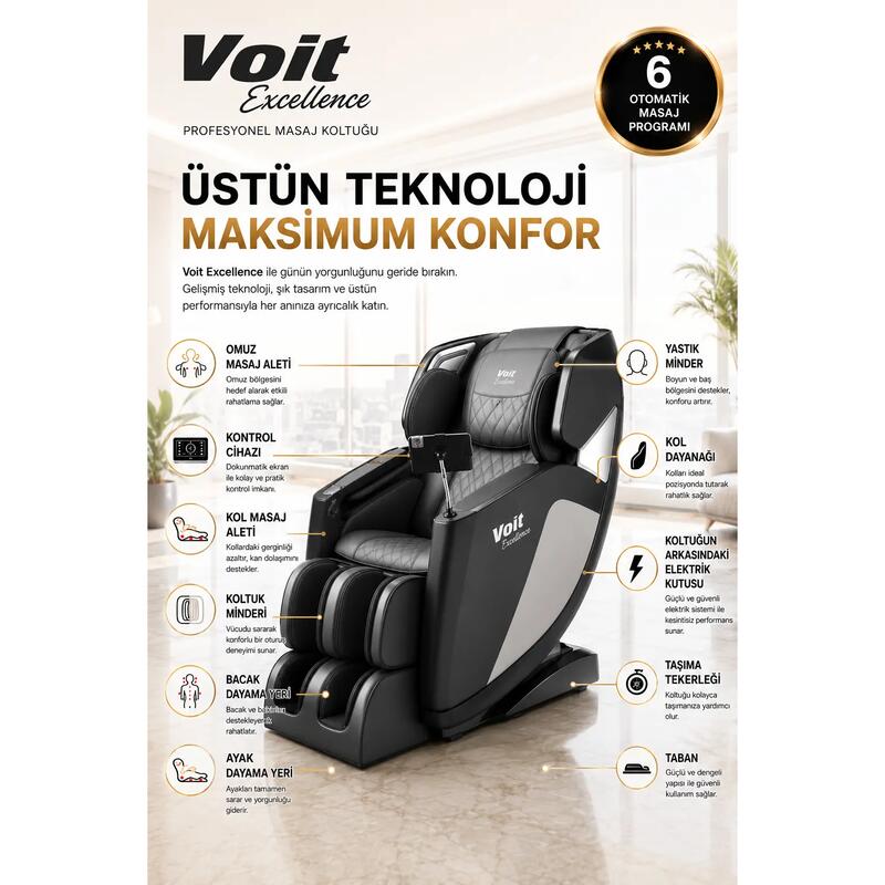 Voit Excellence Tabletli 2D Masaj Koltuğu