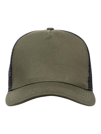 clique Trucker Cap aus gebürstetem Baumwoll-Twill und Polyesternetz – olive