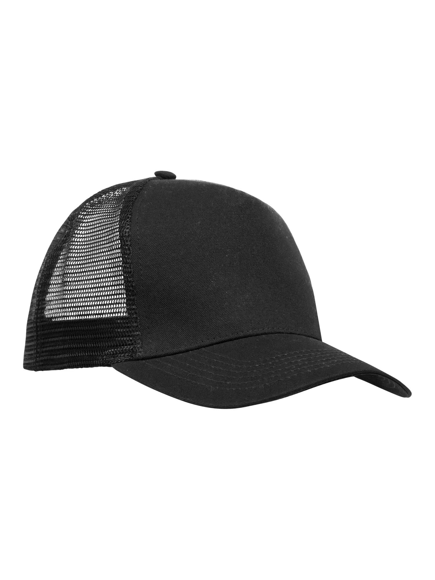 clique Trucker Cap en coton brossé avec filet polyester – Black/Black 3/5