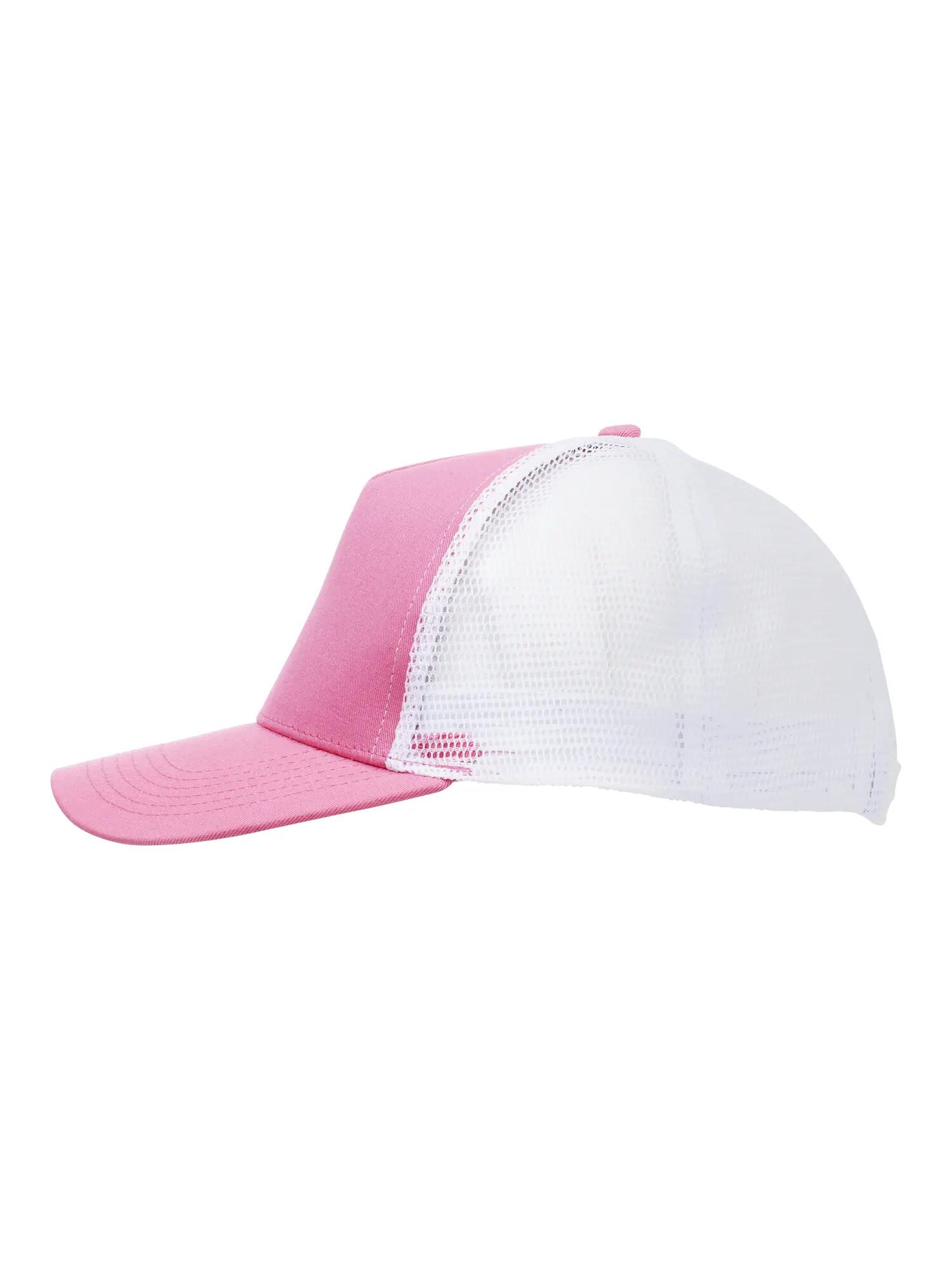 clique Trucker Cap en coton twill et filet – Bright Pink/White 3/5