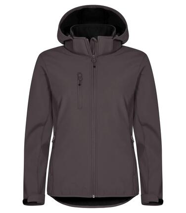 clique Classic Softshell Hoody Damen, 3-Lagen, recycelt – Dark grey