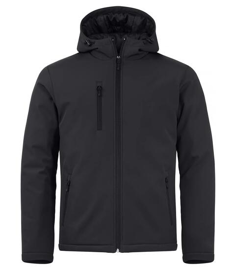 clique Padded Hoody Softshell pour homme – veste matelassée imperméable – Black