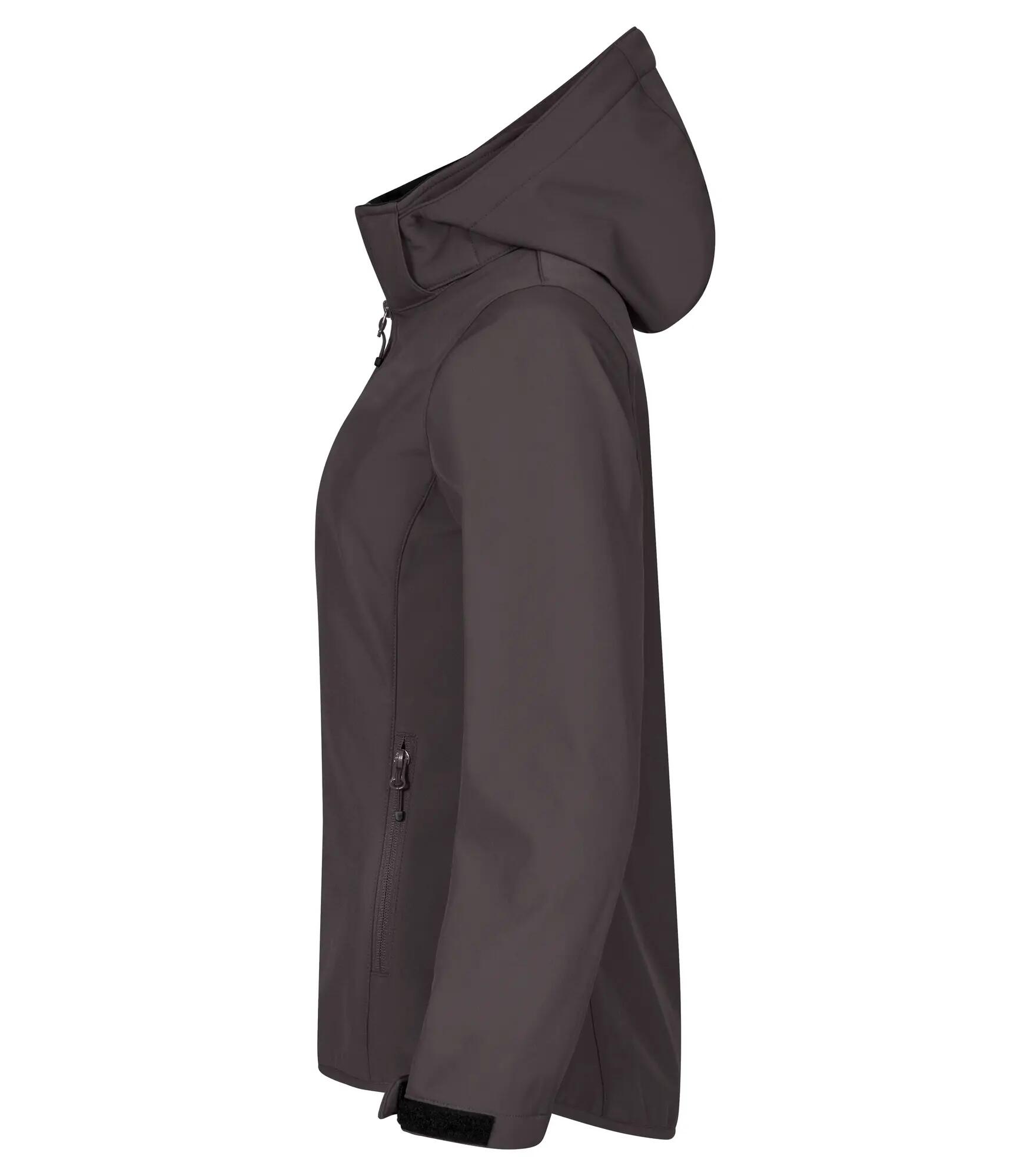 clique Classic Softshell Hoody Mulher, 3 camadas, reciclado – Dark grey 3/4