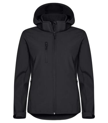 clique Softshell-Hoody Damen – 3-lagig, 96% recyceltes Polyester – Black