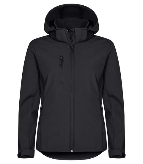 clique Softshell-Hoody Damen – 3-lagig, 96% recyceltes Polyester – Black