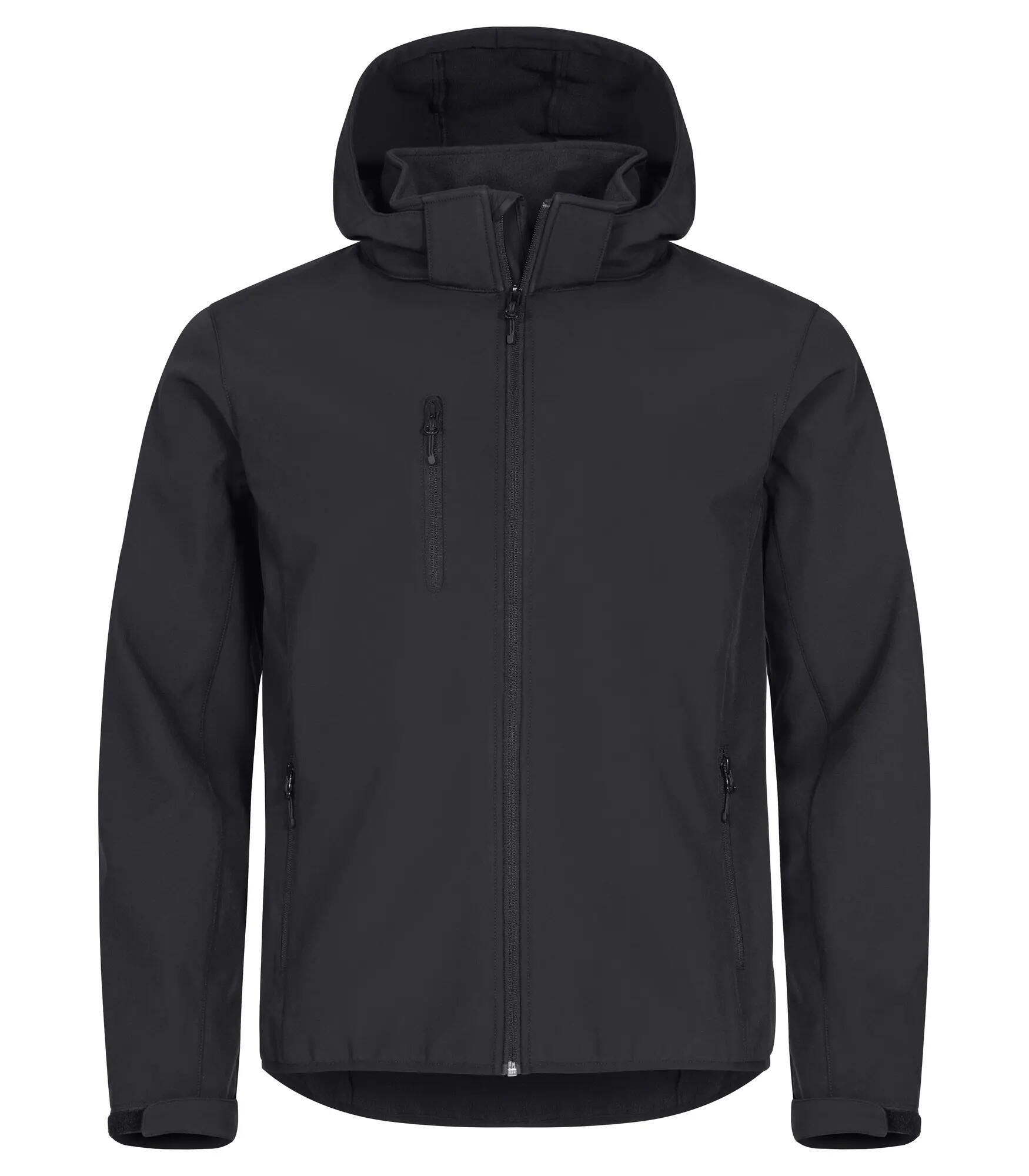 clique Classic Softshell Hoody – 3 capas, 96% poliéster reciclado – Black 1/4