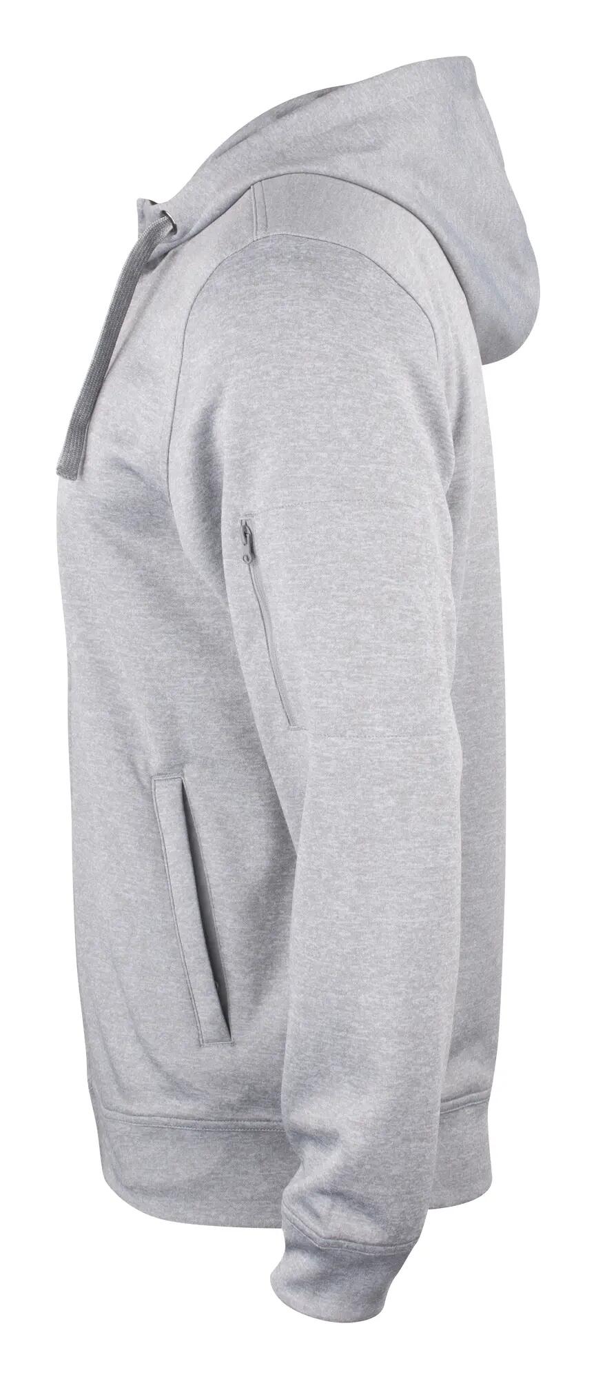 clique Basic Active Hoody Full Zip em poliéster cinza mesclado – grey melange 3/4