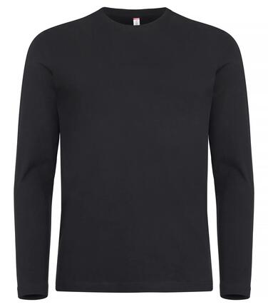 clique Premium Fashion-T L/S – T-shirt manches longues premium en coton – Black