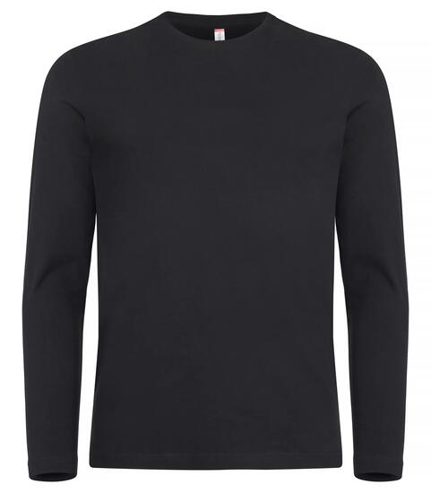 clique Premium Fashion-T L/S – T-shirt manches longues premium en coton – Black