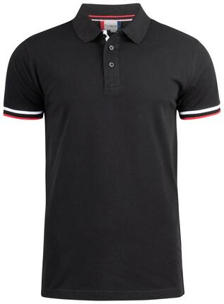 clique Polo homme Newton en coton 100% ring spun peigné, noir – black