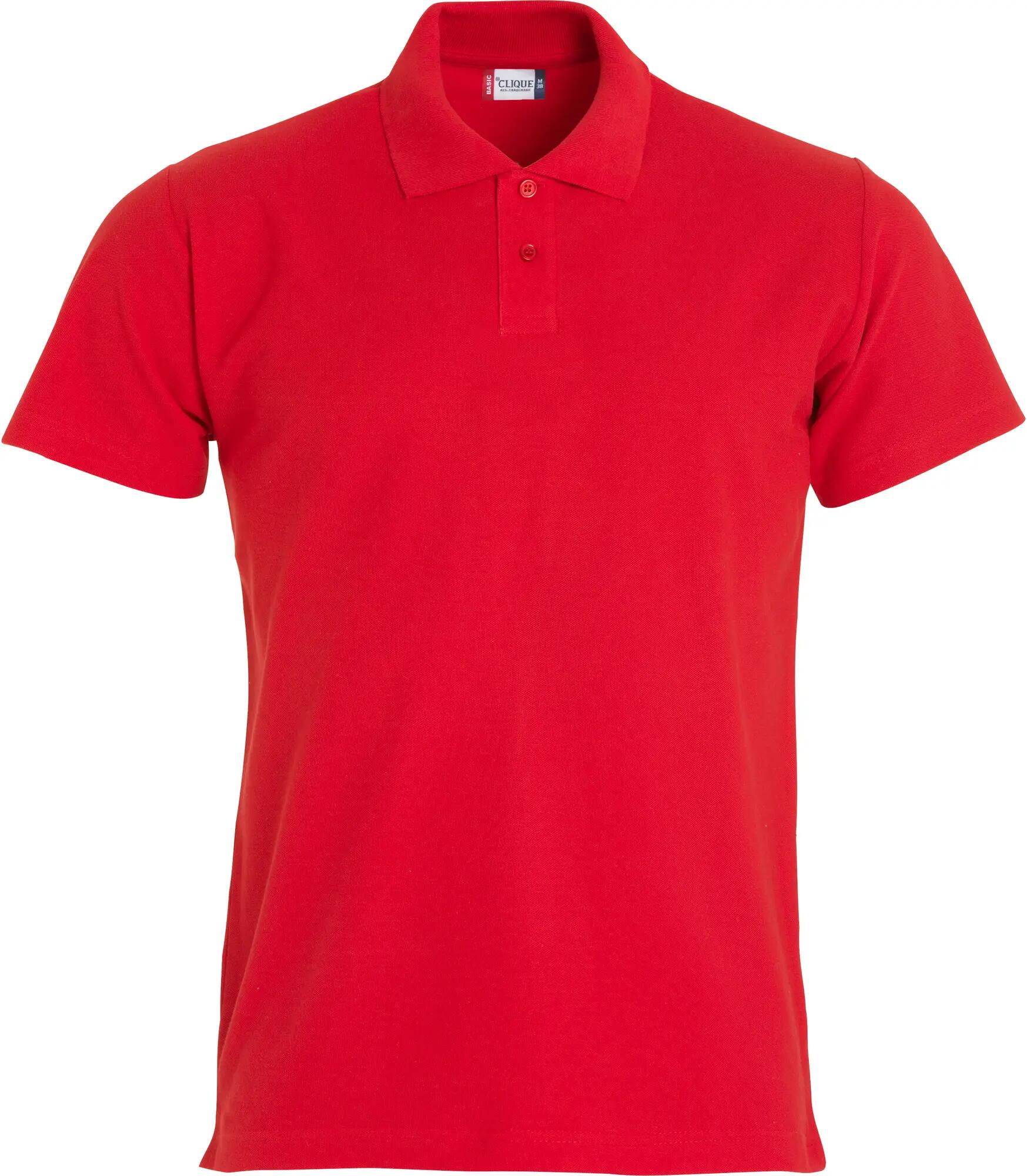 clique Basic Polo S/S Junior czerwony, 100% poliester – red 1/4