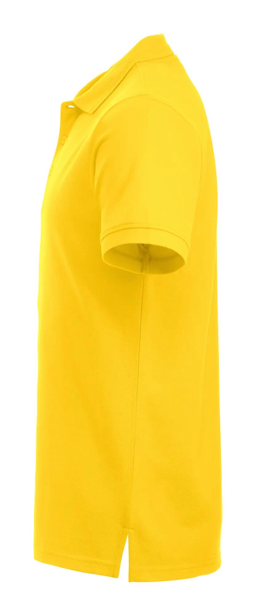 clique Polo Manhattan en mélange technique – col rayé, jaune citron – lemon 3/4