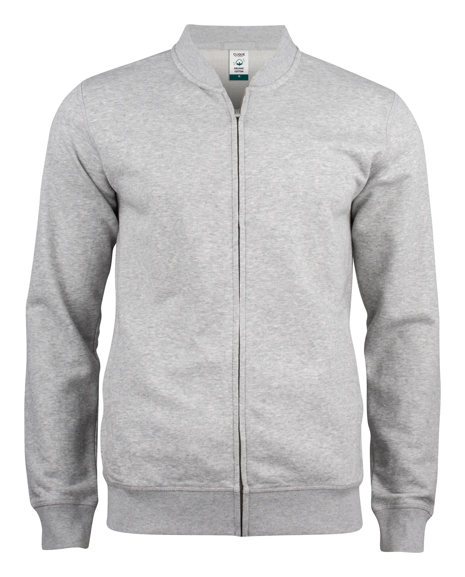 clique Premium OC Cardigan com fecho em algodão orgânico – grey melange 1/4
