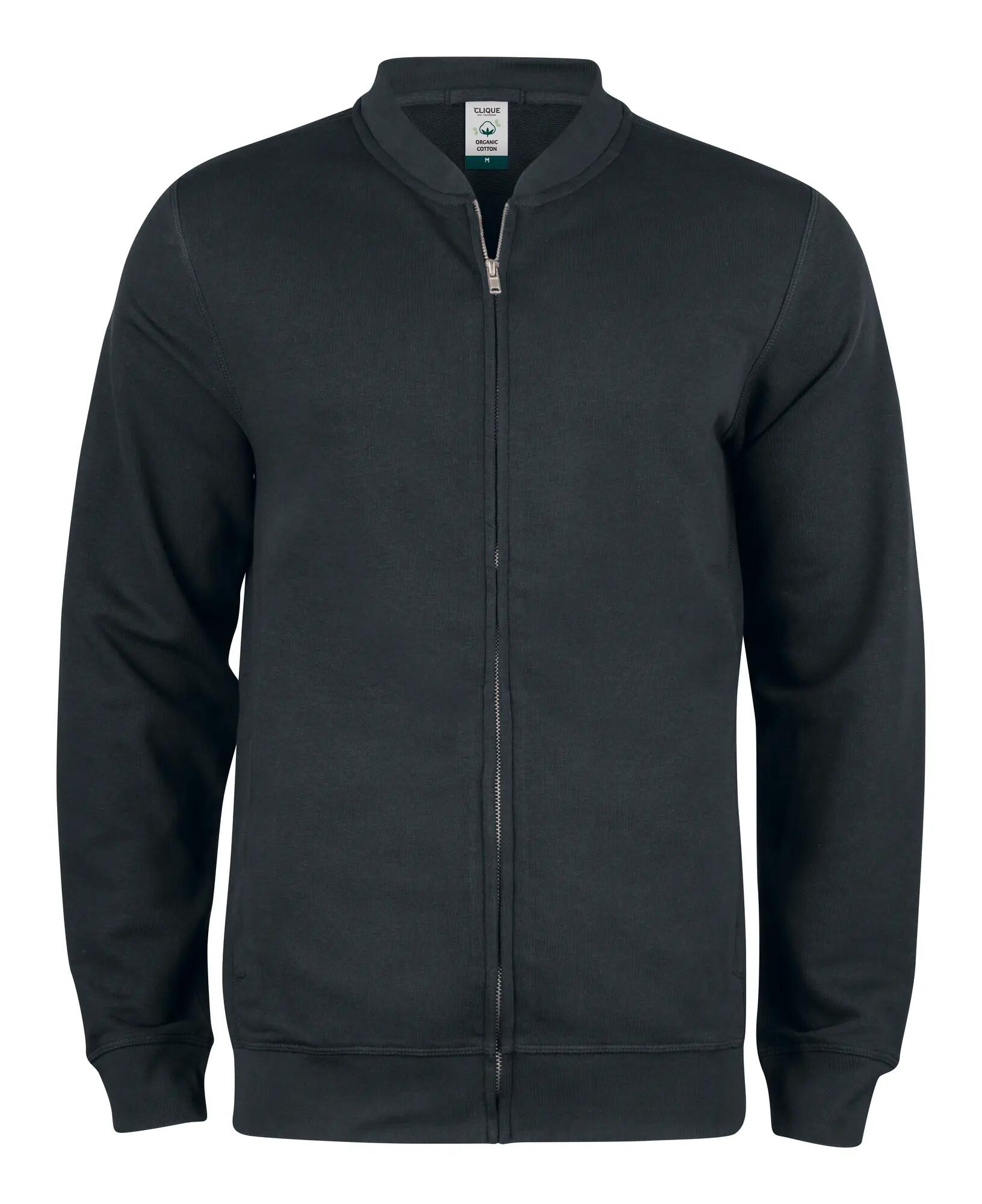clique Premium OC Cardigan com fecho integral em algodão orgânico e poliéster – 1/4