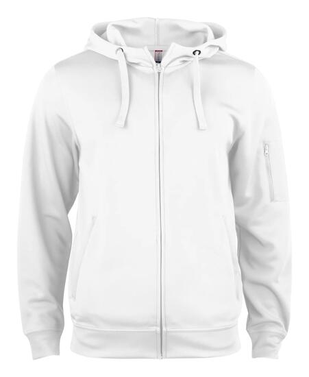 clique Basic Active Hoody Full Zip – sweat à capuche zippé intégral, blanc –