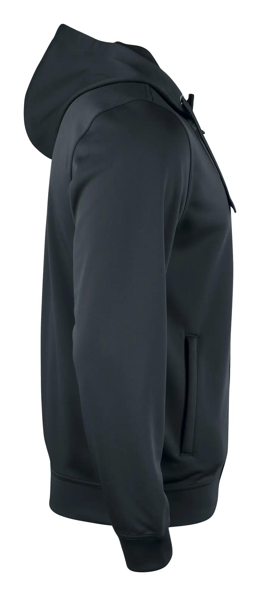 clique Basic Active Hoody Full Zip – hoodie com fecho, 100% poliéster – black 4/4
