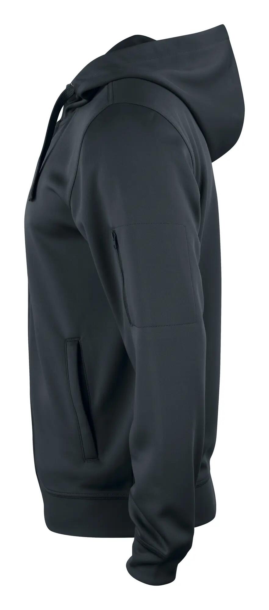 clique Basic Active Hoody Full Zip – hoodie com fecho, 100% poliéster – black 3/4