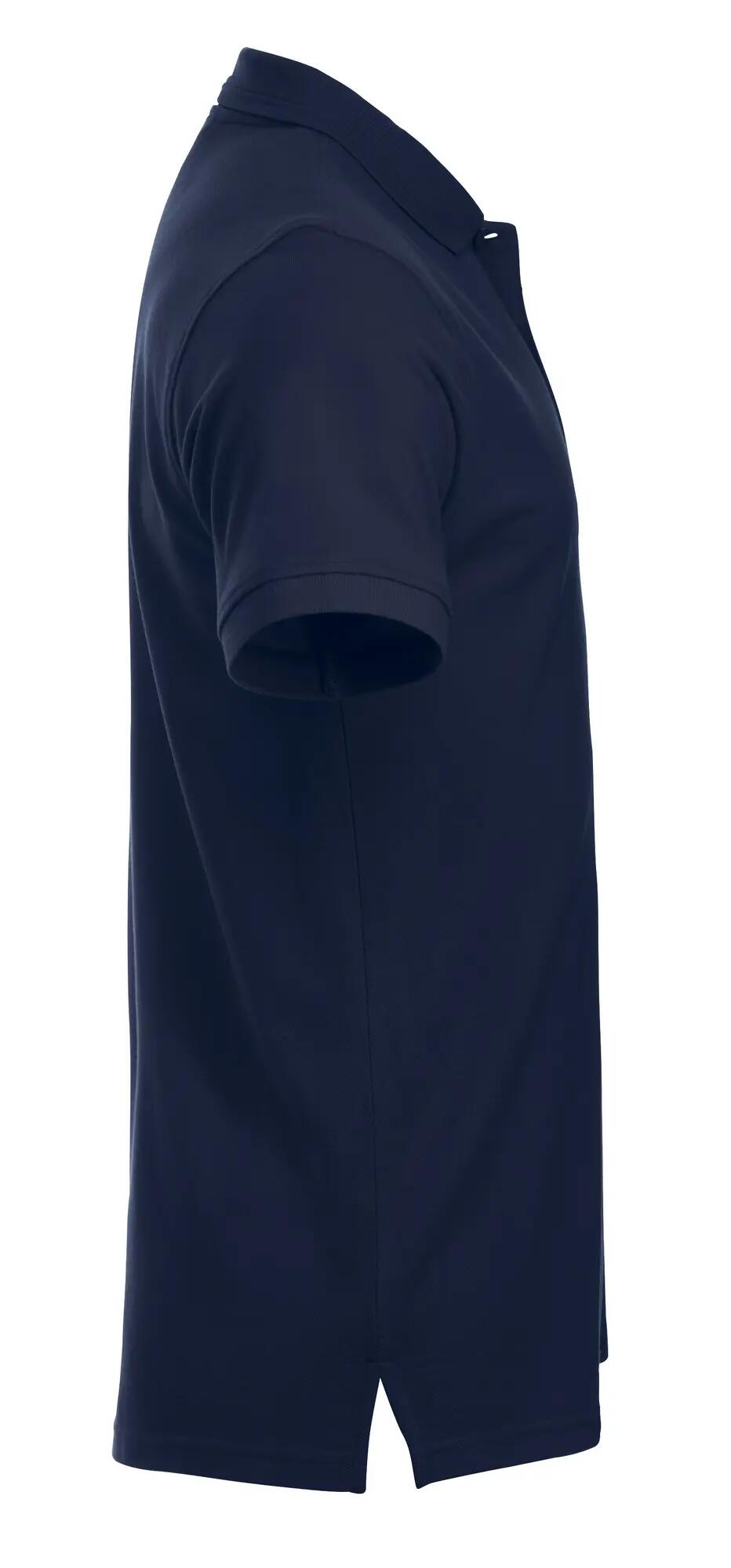 clique Polo Manhattan em dark navy com riscas jacquard na gola 4/4