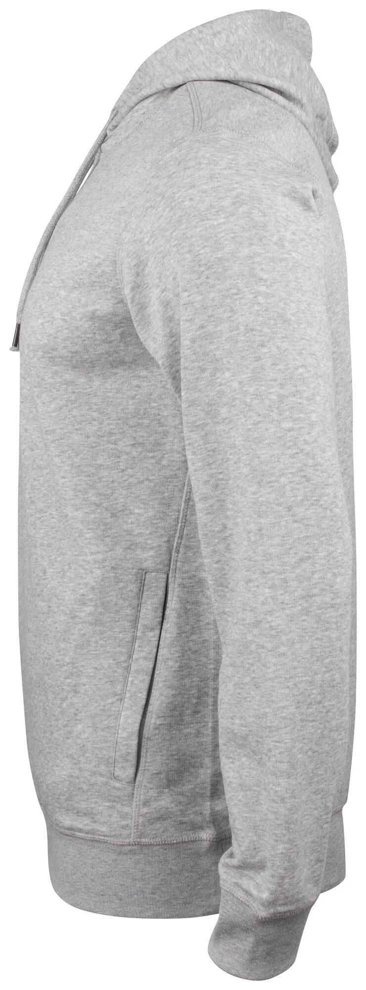 clique Premium OC Hoody – hoodie em algodão orgânico misto – grey melange 3/4