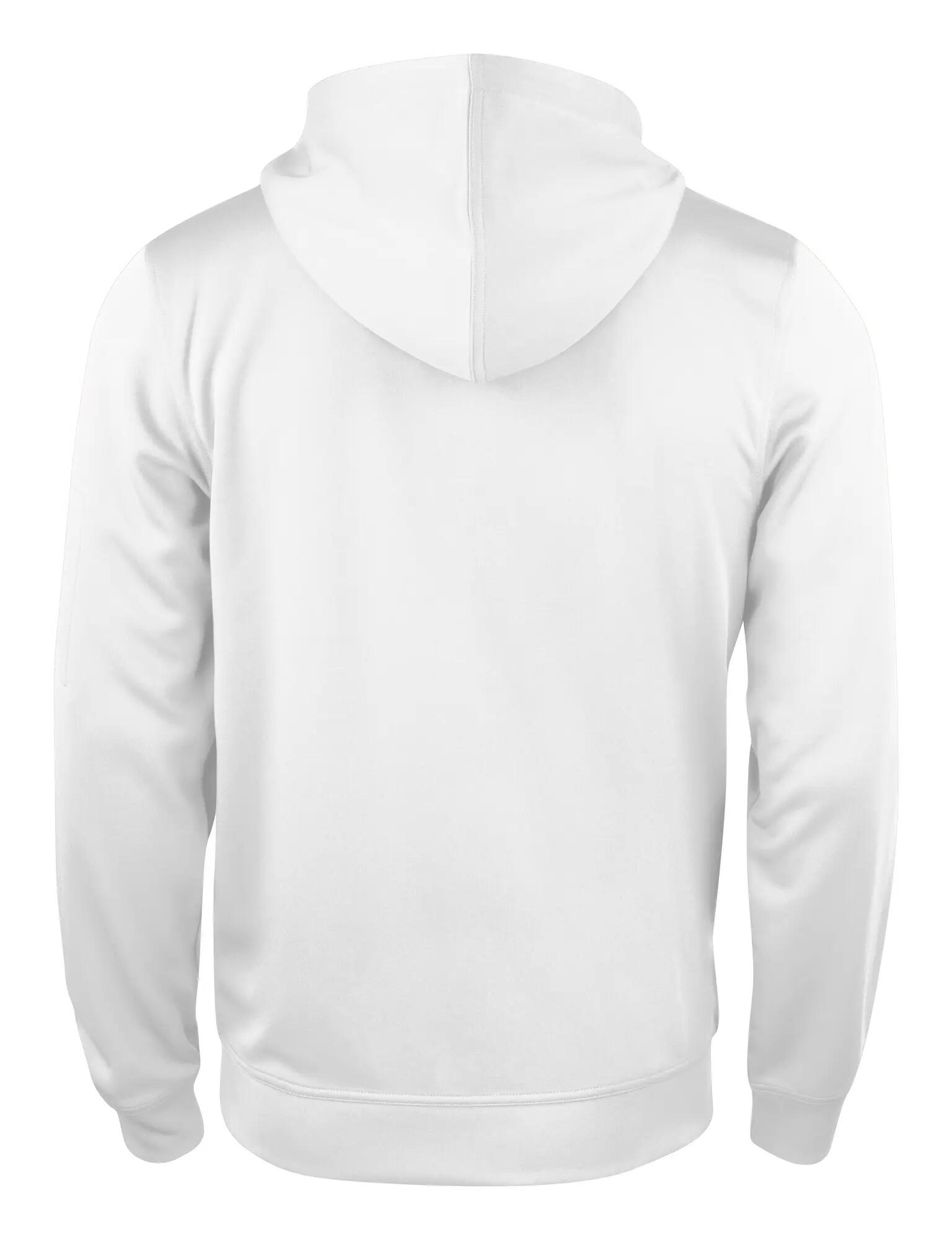 clique Basic Active Hoody Full Zip em poliéster branco – White 2/4
