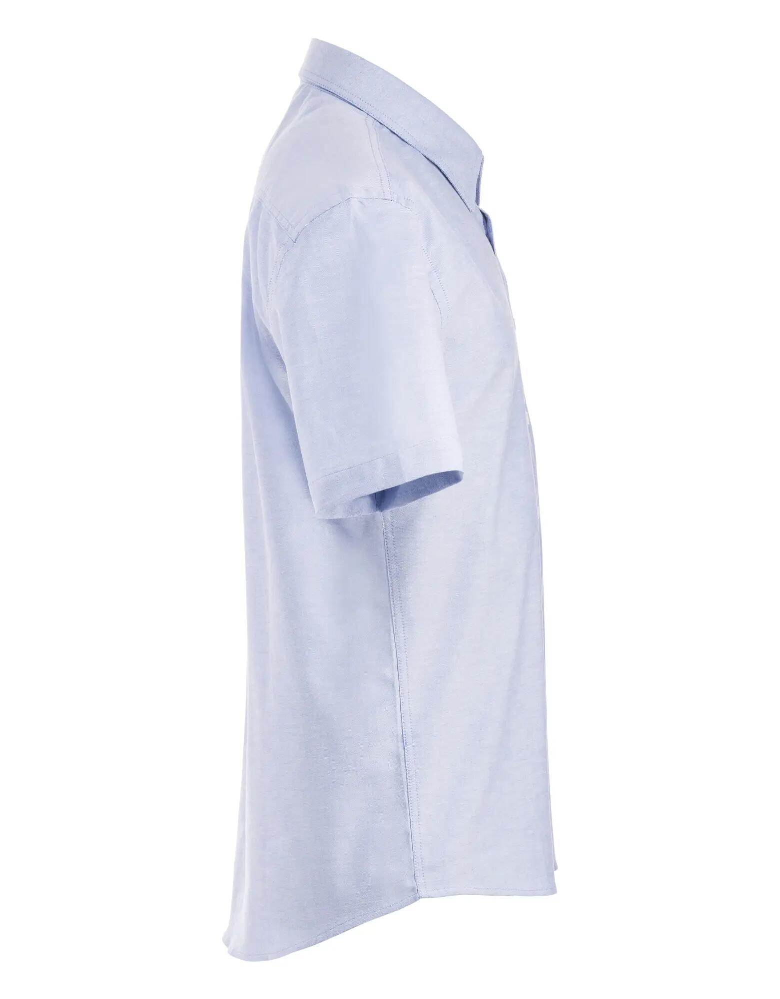 clique camisa Oxford Cambridge manga curta 100% algodão – royal blue 4/4