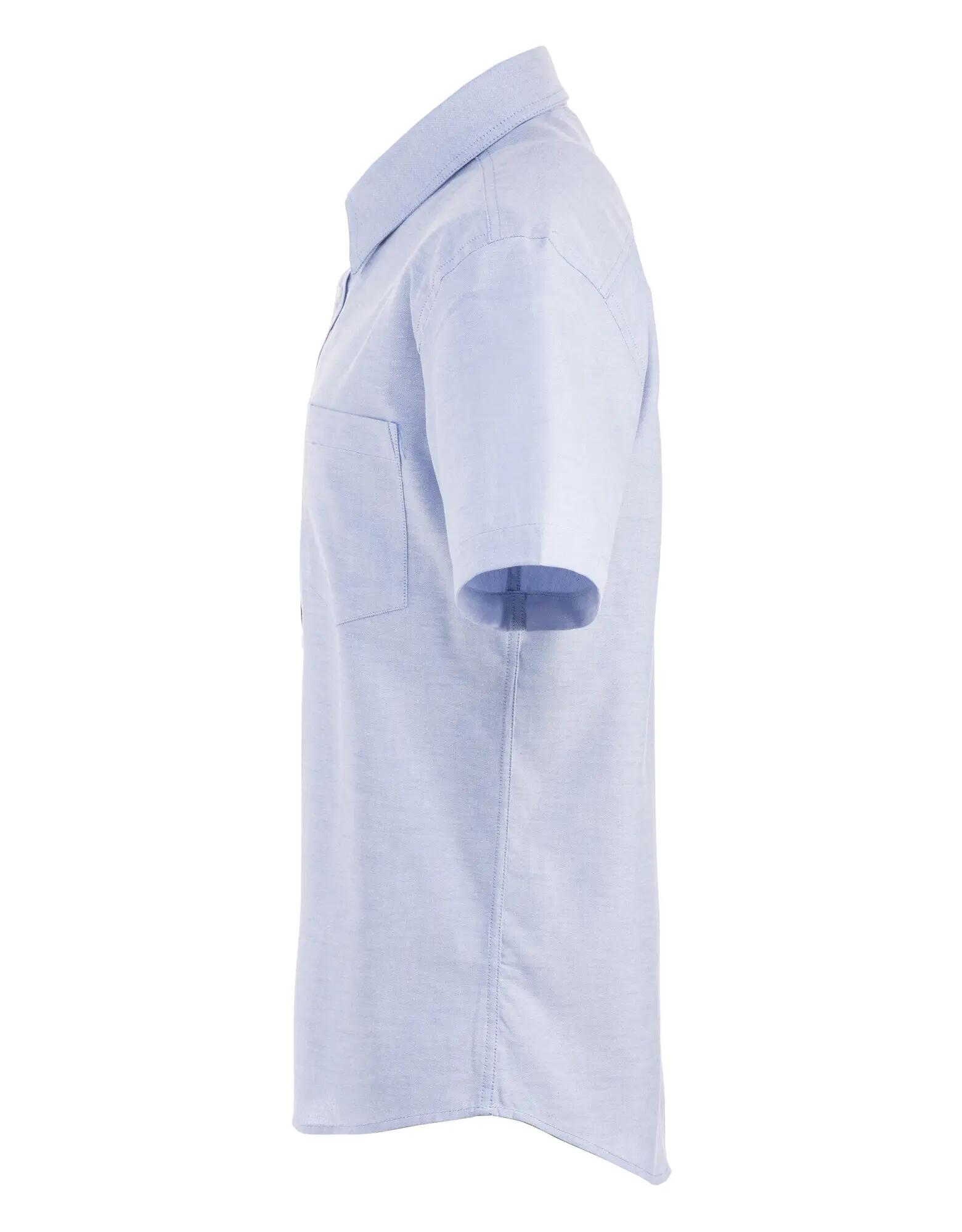 clique camisa Oxford Cambridge manga curta 100% algodão – royal blue 3/4
