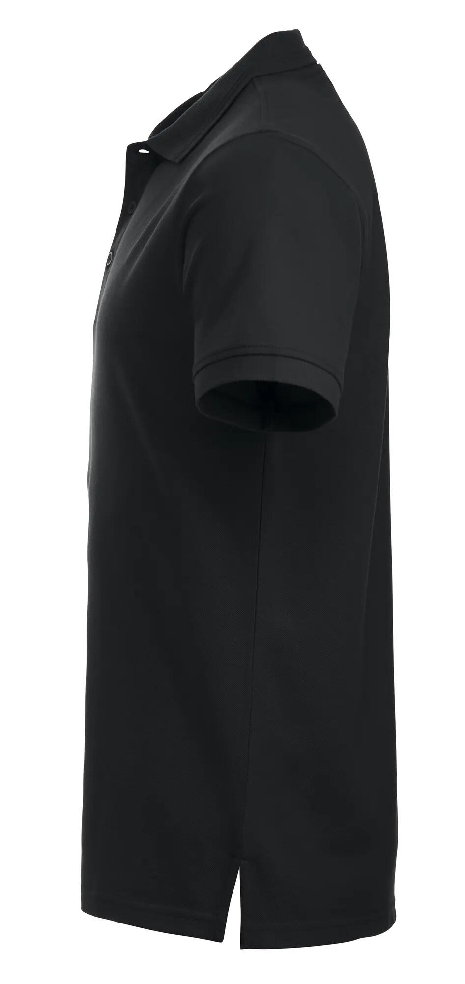clique Polo Manhattan com riscas jacquard no colarinho, preto – black 3/4