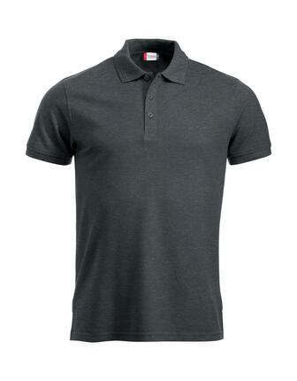 clique Polo Manhattan w kolorze anthracite melange z paskami jaquard