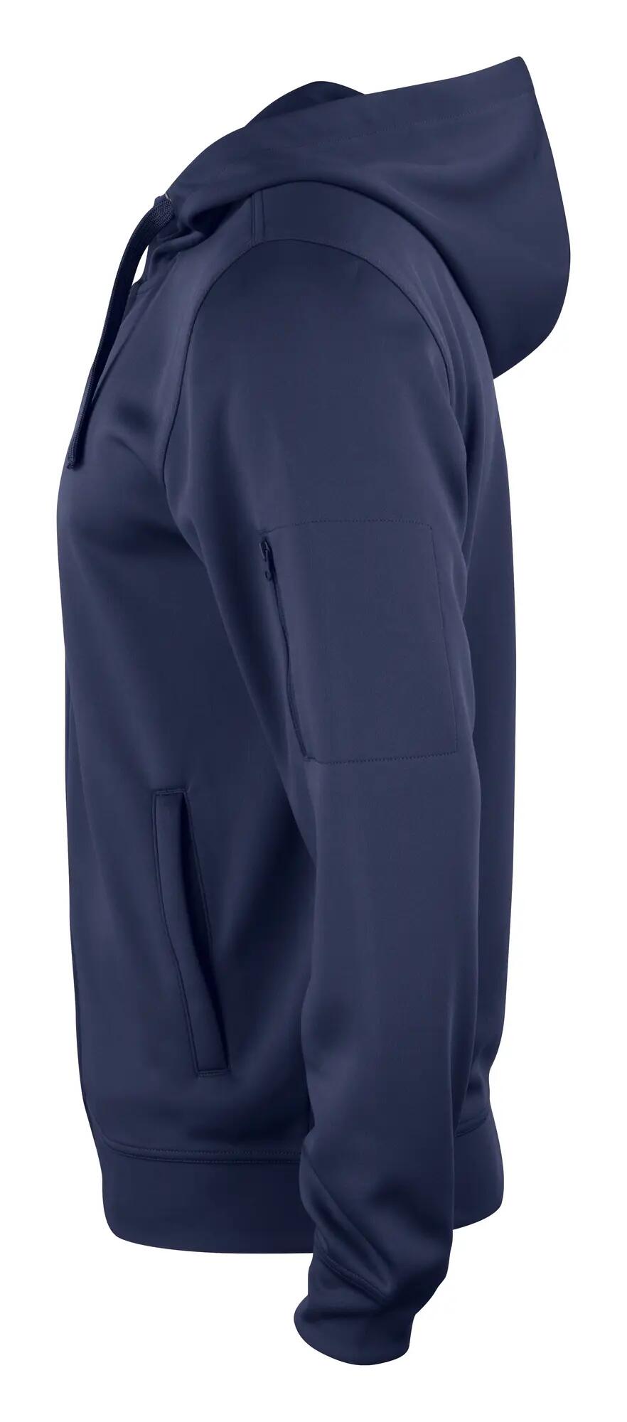 clique Basic Active Hoody Full Zip – capuchontrui in 100% polyester – dark navy 3/4