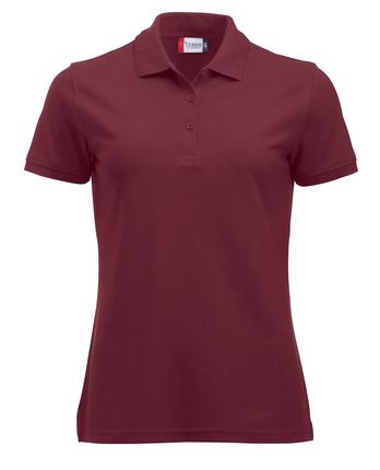 clique Polo damskie Manhattan w kolorze burgundy z paskami na kołnierzu