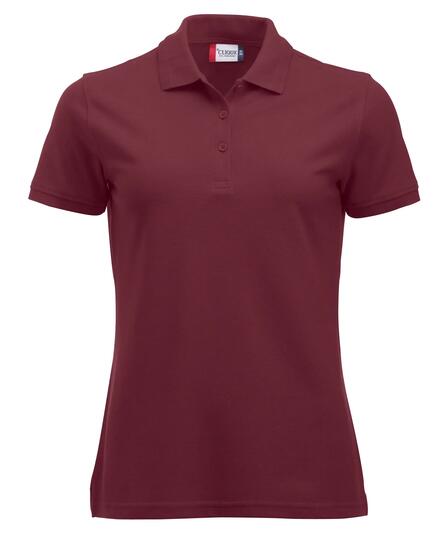 clique Polo damskie Manhattan w kolorze burgundy z paskami na kołnierzu