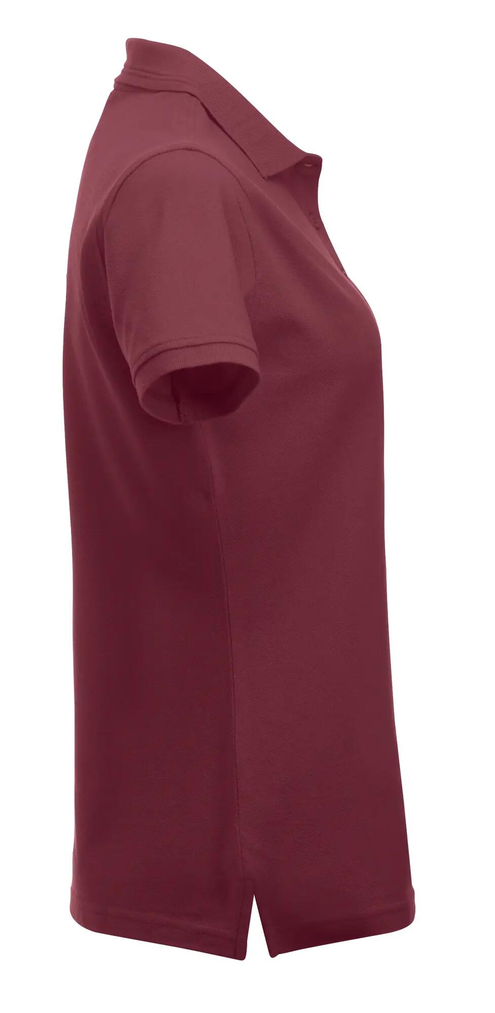 clique Polo Manhattan Women burdeos — cuello jaquard con 2 rayas – burgundy 4/4