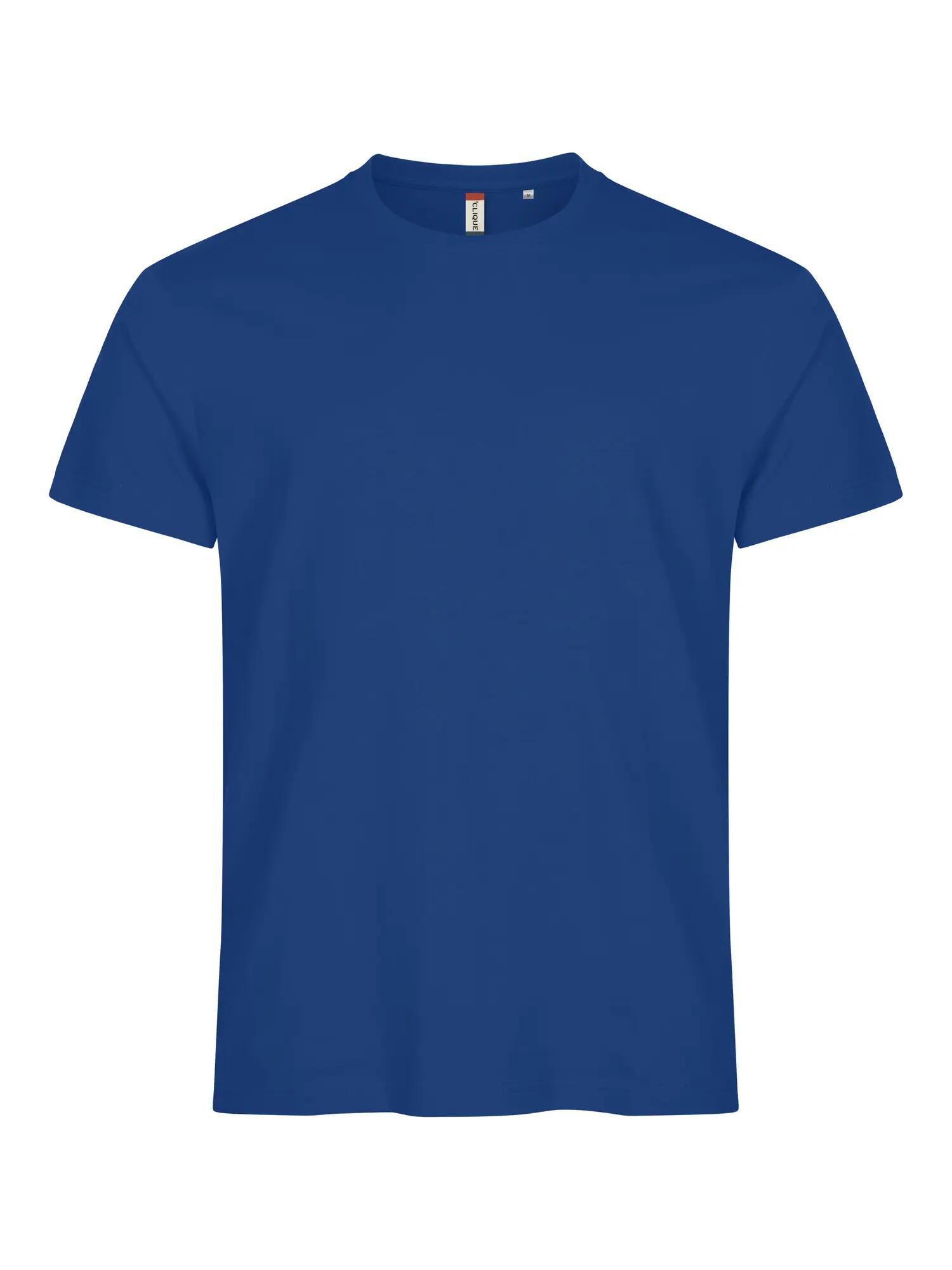 clique Basic-T T-Shirt Slim Fit aus Baumwolle, gerippter Kragen – blue 1/5