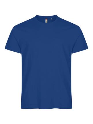 clique Basic-T T-Shirt Slim Fit aus Baumwolle, gerippter Kragen – blue