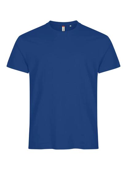 clique Basic-T T-Shirt Slim Fit aus Baumwolle, gerippter Kragen – blue