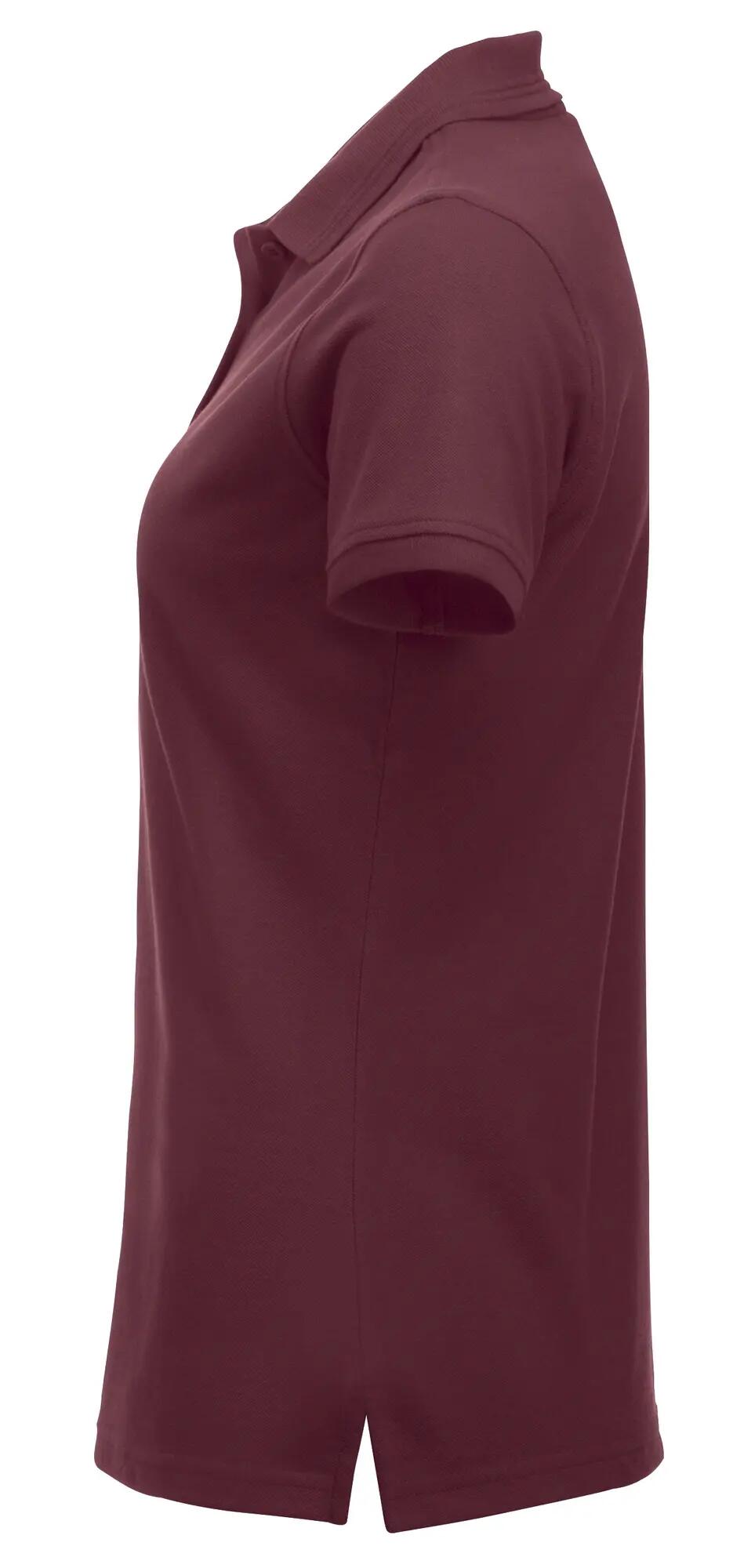 clique Polo Manhattan Women burdeos — cuello jaquard con 2 rayas – burgundy 3/4